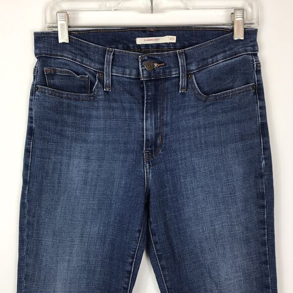 Levi's Jeans‎ 29 Slimming Boot Cut Denim Med Wash Blue Womens Stretch Mid Rise - Picture 5 of 9